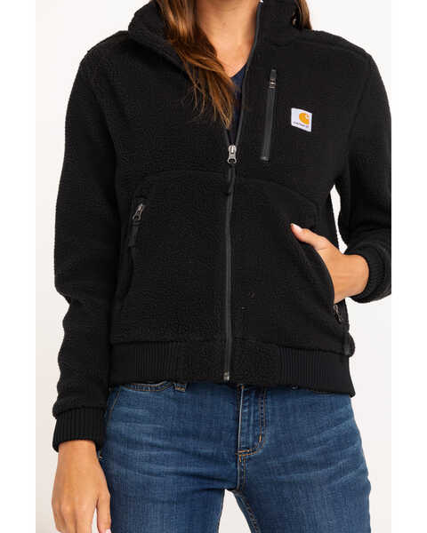 Image #4 - Carhartt Women's High Pile Fleece Jacket, Black, hi-res