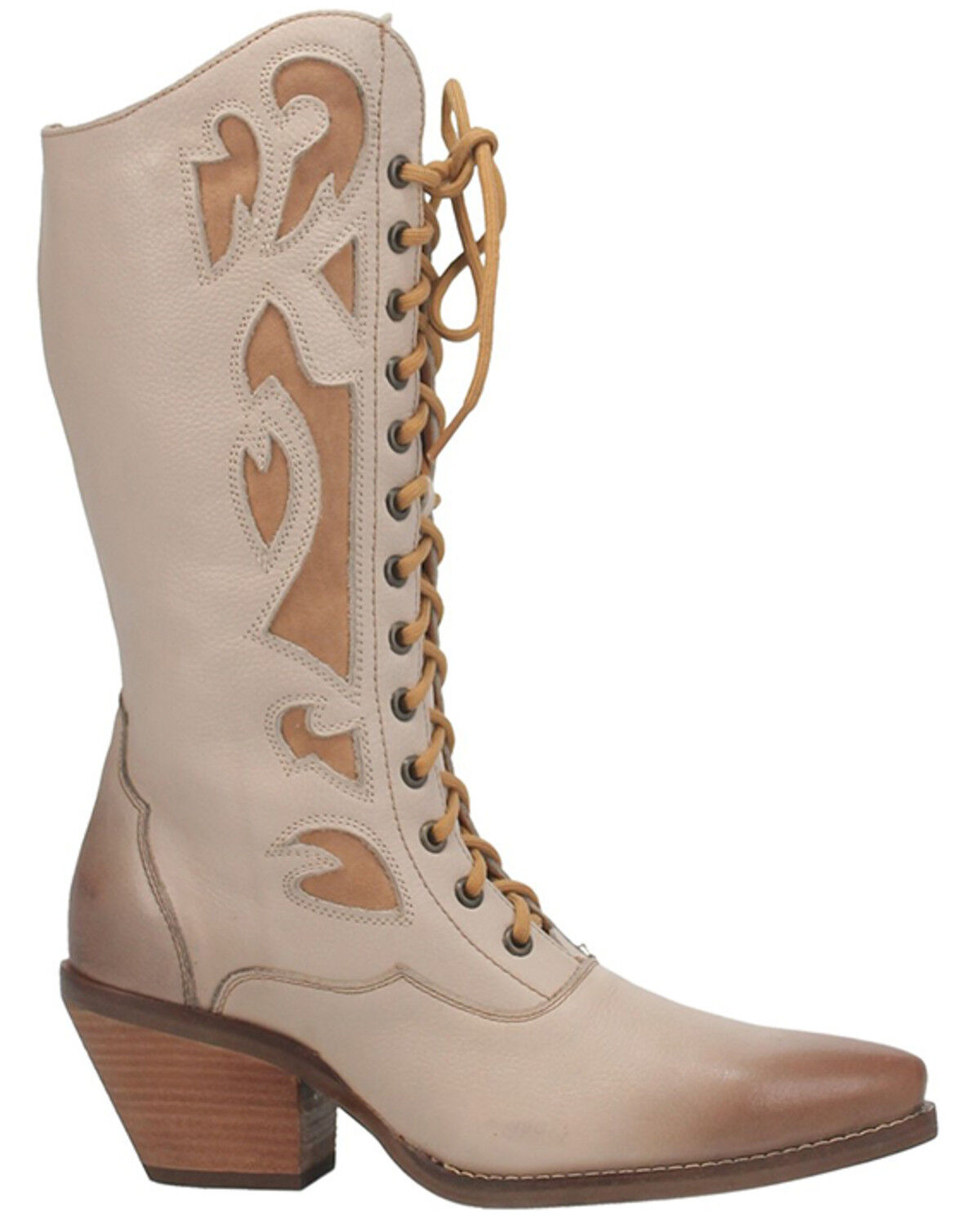 Image #2 - Dingo Women's San Miguel Lace-Up Western Boot - Snip Toe, Sand, hi-res