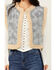 Image #3 - Miss Me Women's Geo Print Fleece Lined Vest, Light Blue, hi-res