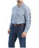 Image #1 - Ariat Men's FR Cunningham Check Logo Button-Down Work Shirt, Turquoise, hi-res