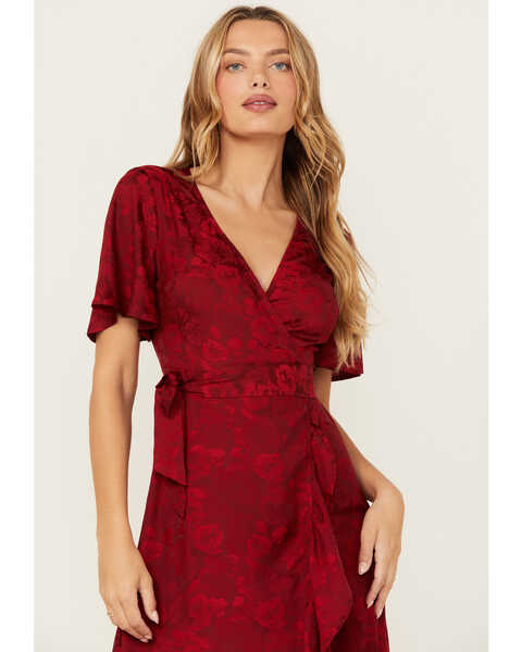Image #2 - Flying Tomato Women's Floral Print Dress, Red, hi-res