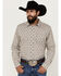 Image #1 - Gibson Trading Co Men's Groove Medallion Print Long Sleeve Button-Down Western Shirt , White, hi-res