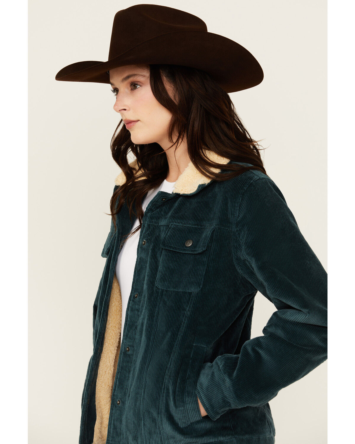 Image #2 - Outback Trading Co Women's Georgia Sherpa Lined Corduroy Jacket, Blue, hi-res