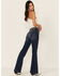 Image #1 - 7 For All Mankind Women's Medium Melrose Tailorless Dojo Trouser Leg Jeans, Blue, hi-res