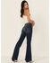 Image #1 - 7 For All Mankind Women's Medium Melrose Tailorless Dojo Wide Trouser Leg Jeans , Blue, hi-res