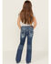 Image #3 - Shyanne Girls' Medium Wash Star Pocket Bootcut Stretch Denim Jeans , Medium Wash, hi-res