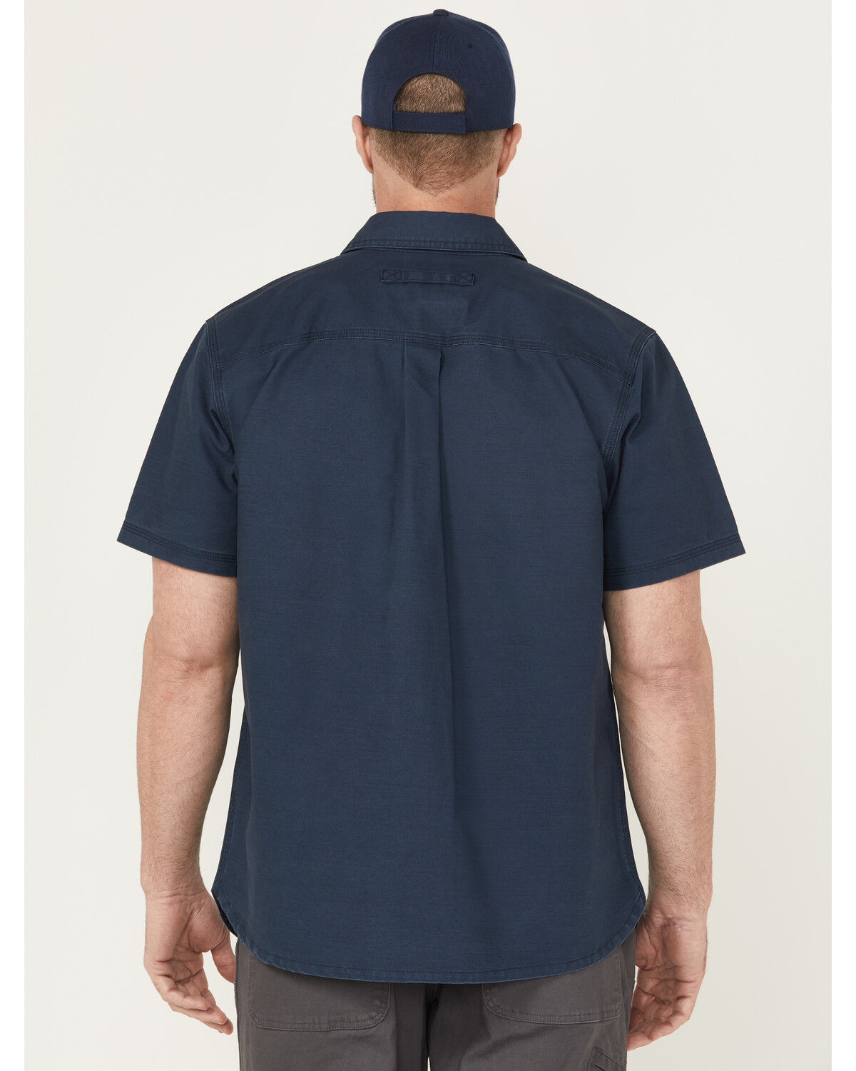 Image #4 - Lucky Brand Workwear Men's Slub Canvas Short Sleeve Button-Down Work Shirt, Blue, hi-res