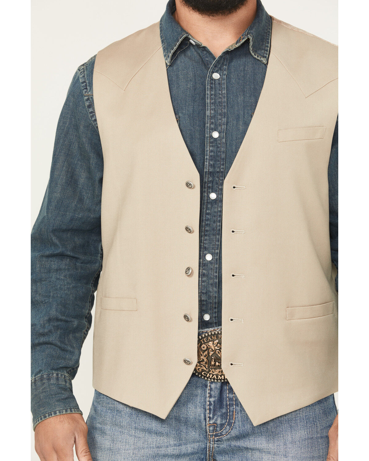 Image #3 - Cody James Men's Saratoga Dress Vest, Tan, hi-res