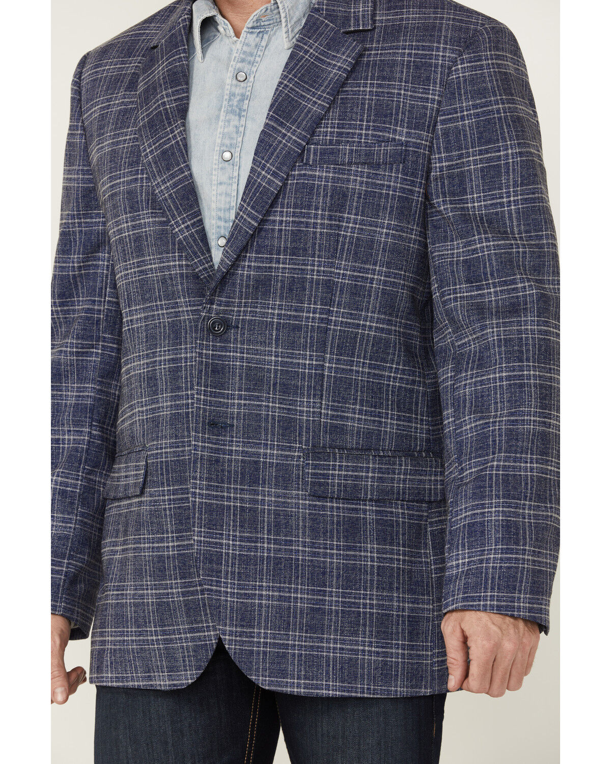 Rock & Roll Denim Men's Plaid Print Modern Fit Sportcoat