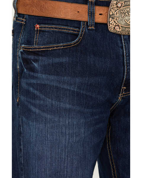Image #2 - Justin Men's 1879 Medium Wash Stretch Bootcut Denim Jeans, Medium Wash, hi-res