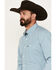 Image #2 - George Strait by Wrangler Men's Plaid Print Long Sleeve Button-Down Western Shirt - Tall, Aqua, hi-res