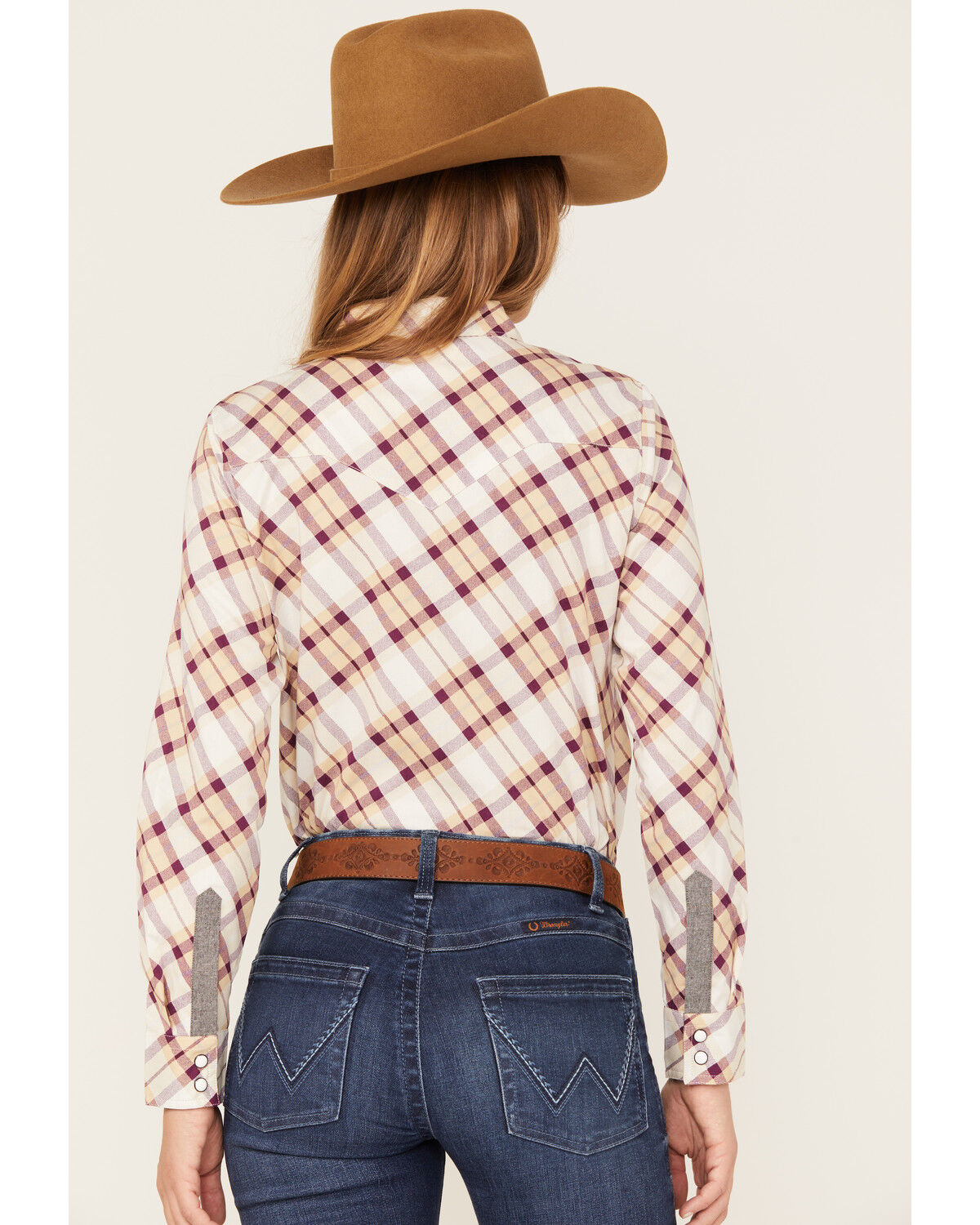 Image #4 - RANK 45® Women's Long Sleeve Heritage Riding Shirt, Lt Brown, hi-res