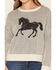 Image #3 - Originality Women's Horse Pleated Sweater, Black, hi-res