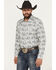 Image #1 - Cody James Men's Rodeo Runway Paisley Print Long Sleeve Snap Shirt, Blue, hi-res