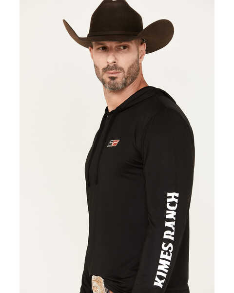 Image #2 - Kimes Ranch Men's Ninja Hood Tech Logo Long Sleeve T-Shirt, Black, hi-res