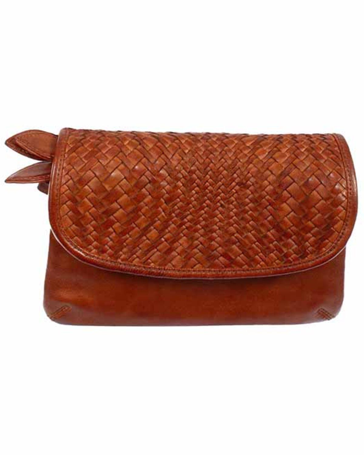 Image #1 - Scully Women's Woven Leather Handbag, Cognac, hi-res