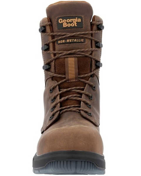 Image #4 - Georgia Boot Men's 8" Flxpoint Ultra Waterproof Work Boot - Composite Toe, Black/brown, hi-res