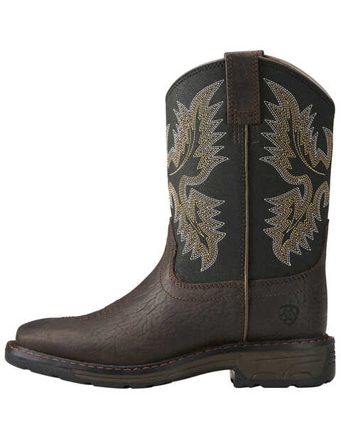 Ariat Boys' Workhog Bruin Western Boots - Square Toe, Brown, hi-res
