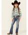 Image #1 - Shyanne Little Girls' Medium Wash Embroidered Scoop Pocket Bootcut Jeans, Blue, hi-res