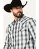 Image #2 - Moonshine Spirit Men's All Night Long Plaid Print Long Sleeve Snap Western Shirt, Natural, hi-res