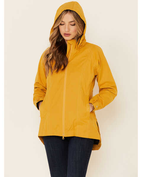 Image #1 - Outback Trading Co. Women's Solid Mustard Brookside Hooded Zip-Front Rain Jacket , Mustard, hi-res