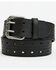 Image #1 - Hawx Men's Mill Double Perforated Center Wide Leather Belt, Black, hi-res