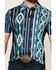 Image #3 - RANK 45® Men's Monrovia Southwestern Striped Short Sleeve Polo Shirt , Dark Blue, hi-res