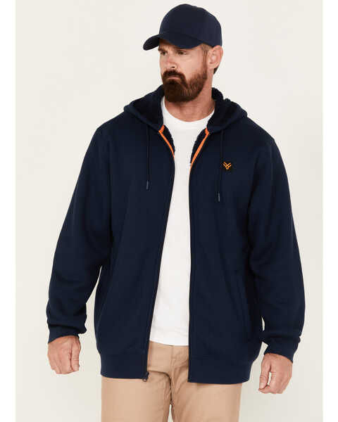 Image #1 - Hawx Men's Thermal Sherpa Lined Hooded Work Jacket, Navy, hi-res