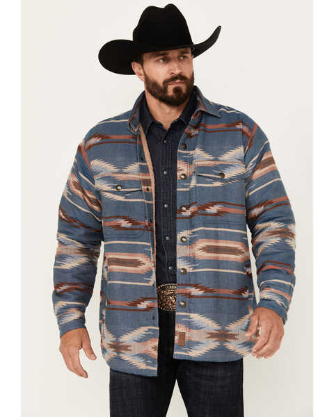 Image #1 - Ariat Men's Retro Chimayo Southwestern Snap Shirt Jacket, Blue, hi-res
