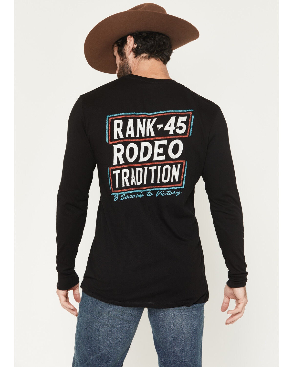 RANK 45&reg; Men's Rodeo Tradition Long Sleeve Graphic T-Shirt, Black, hi-res