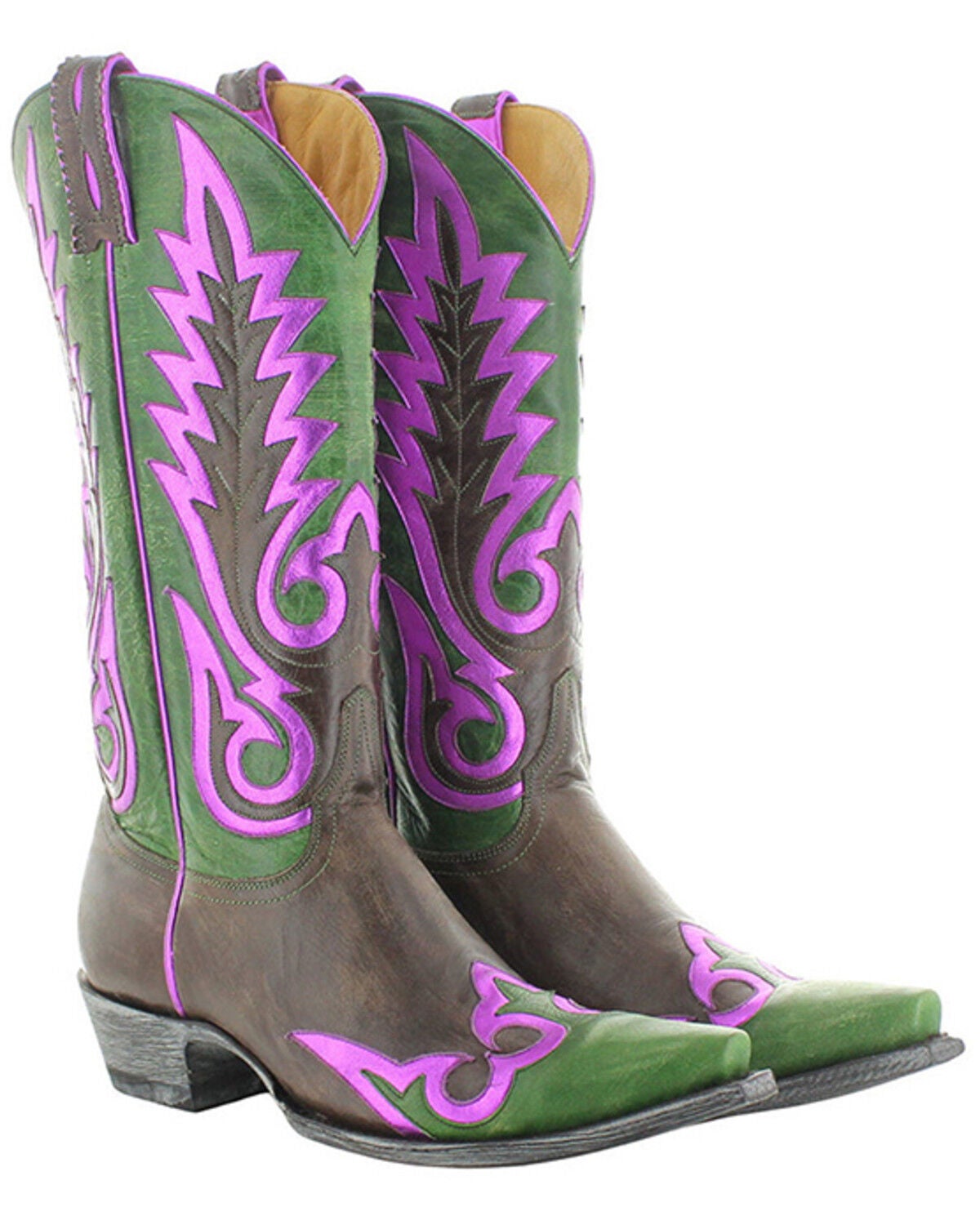 Old Gringo Women's Nevada Overlay Western Boots - Snip Toe, Chocolate, hi-res