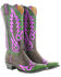 Image #1 - Old Gringo Women's Nevada Overlay Western Boots - Snip Toe, Chocolate, hi-res
