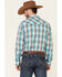 Roper Men's Juniper Dobby Large Plaid Long Sleeve Pearl Snap Western Shirt , Blue, hi-res