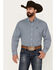 Cinch Men's Mini Medallion Print Long Sleeve Button-Down Western Shirt , Blue, hi-res