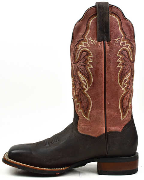 Image #3 - Dan Post Women's Performance Western Performance Boots - Broad Square Toe , Chocolate, hi-res