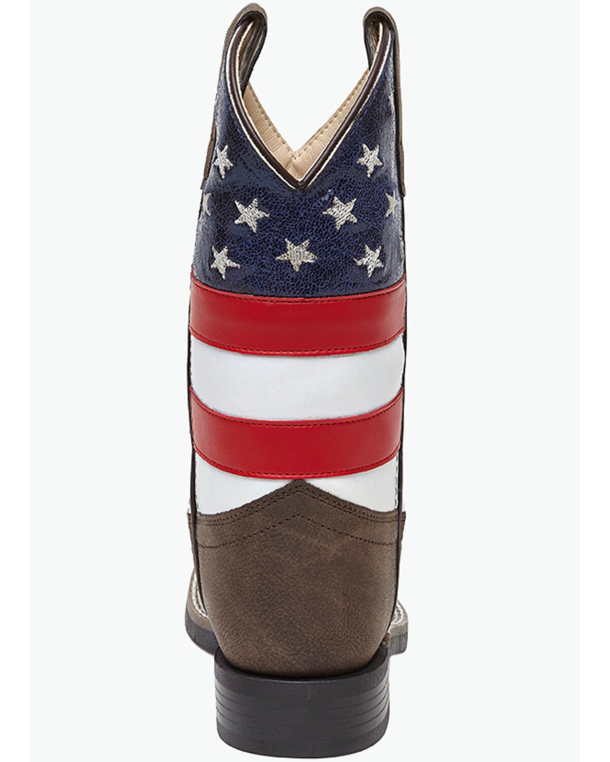 Image #5 - Old West Little Boys' Americana Western Boots - Broad Square Toe, Red/white/blue, hi-res