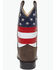 Image #5 - Old West Little Boys' Americana Western Boots - Broad Square Toe, Red/white/blue, hi-res