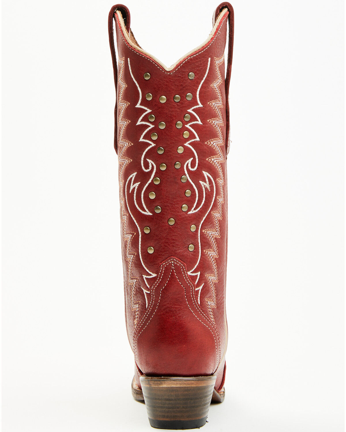 Image #5 - Circle G Women's Studded Western Boots - Snip Toe, Red, hi-res
