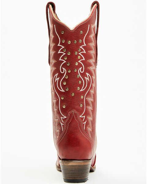 Image #5 - Circle G Women's Studded Western Boots - Snip Toe , Red, hi-res