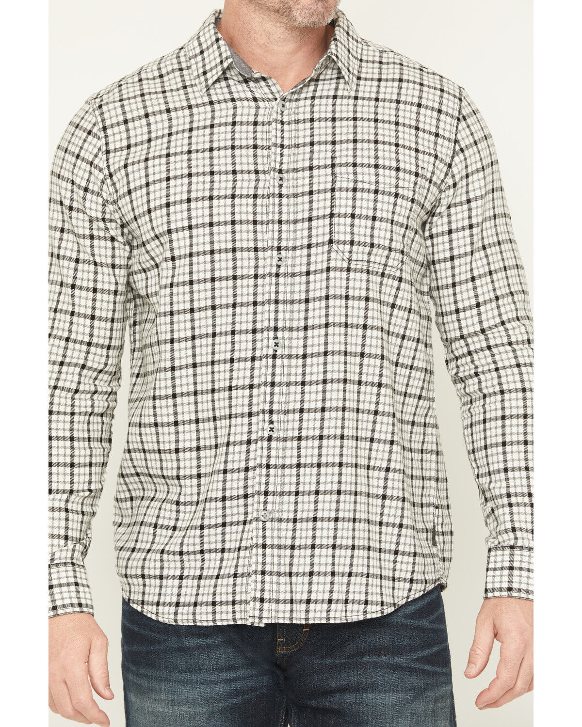 Image #3 - Brothers and Sons Men's Hank Plaid Print Long Sleeve Button-Down Flannel Shirt, Cream, hi-res
