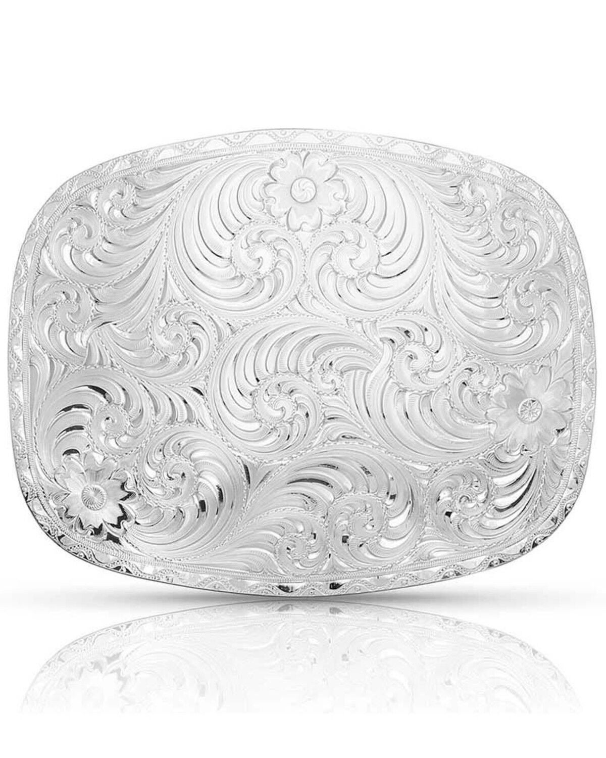 Montana Silversmiths Men's Grand Cowboy Buckle, Silver, hi-res