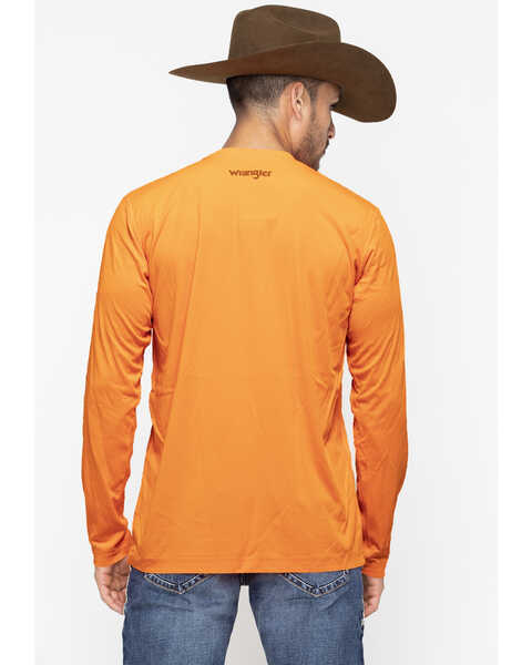 Image #3 - Wrangler Men's Riggs Crew Performance Long Sleeve Work T-Shirt, Bright Orange, hi-res