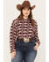 Image #1 - Ariat Women's Billie Jean Southwestern Jacquard Print Long Sleeve Button-Down Shirt - Plus, Purple, hi-res