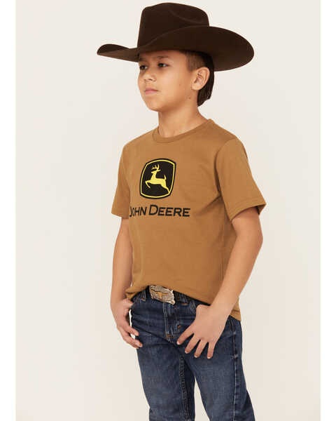 Image #2 - John Deere Little Boys' Trademark Logo Short Sleeve Graphic T-Shirt , Brown, hi-res