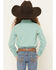 Image #4 - Wrangler Girls' Solid Long Sleeve Snap Western Shirt, Teal, hi-res
