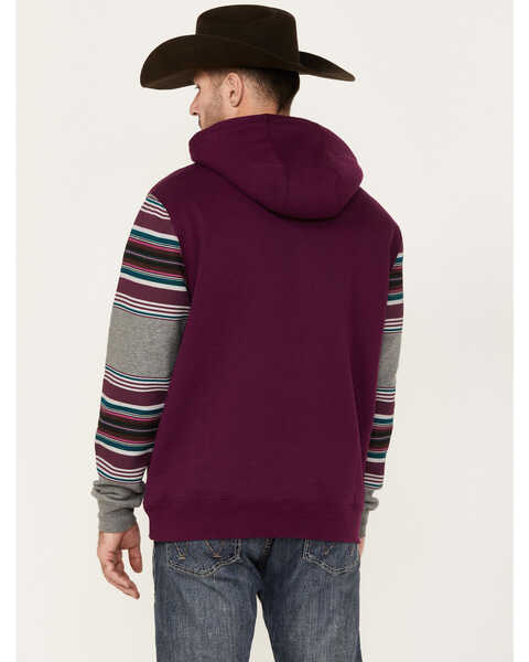 Image #4 - RANK 45® Renegade Striped Sleeve Hooded Sweatshirt, Purple, hi-res