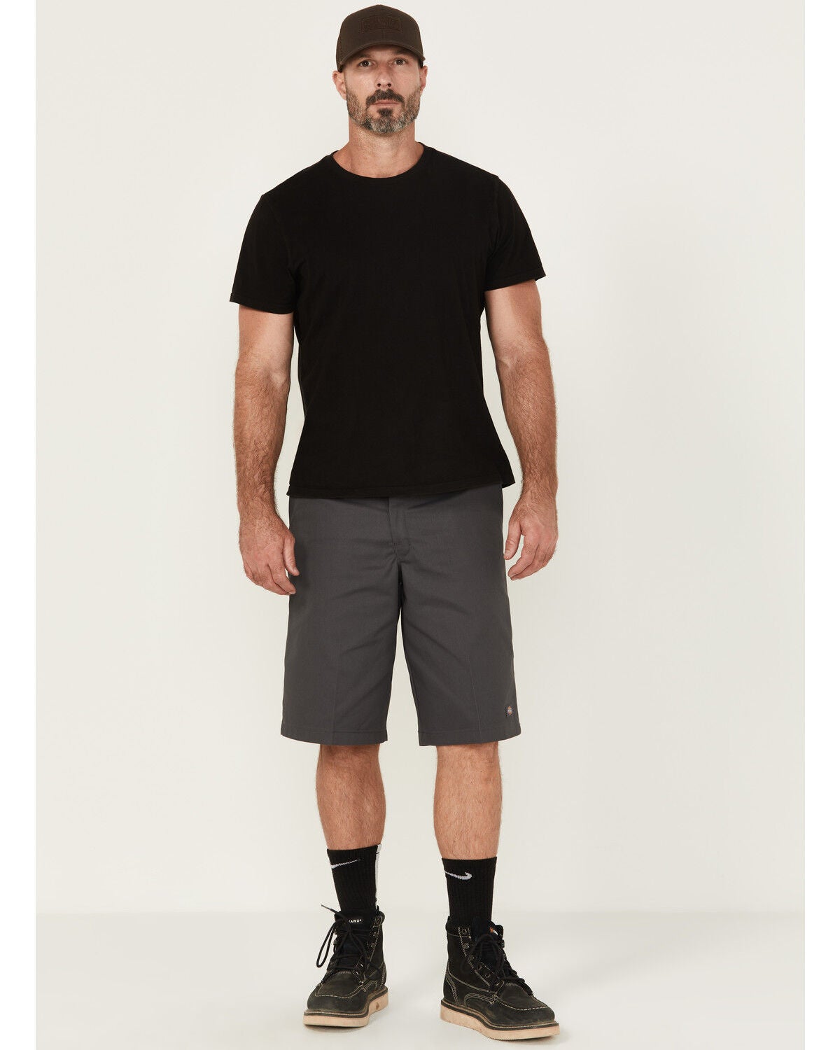 Dickies Men's Loose Fit Flat Front Twill Work Shorts, Charcoal, hi-res