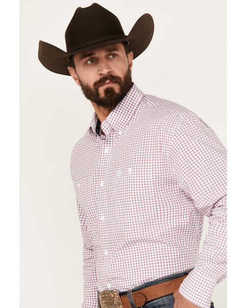 Image #2 - George Strait by Wrangler Men's Checkered Print Long Sleeve Button-Down Western Shirt, , hi-res