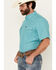 Image #2 - Wrangler Men's Solid Short Sleeve Snap Performance Western Shirt, Turquoise, hi-res