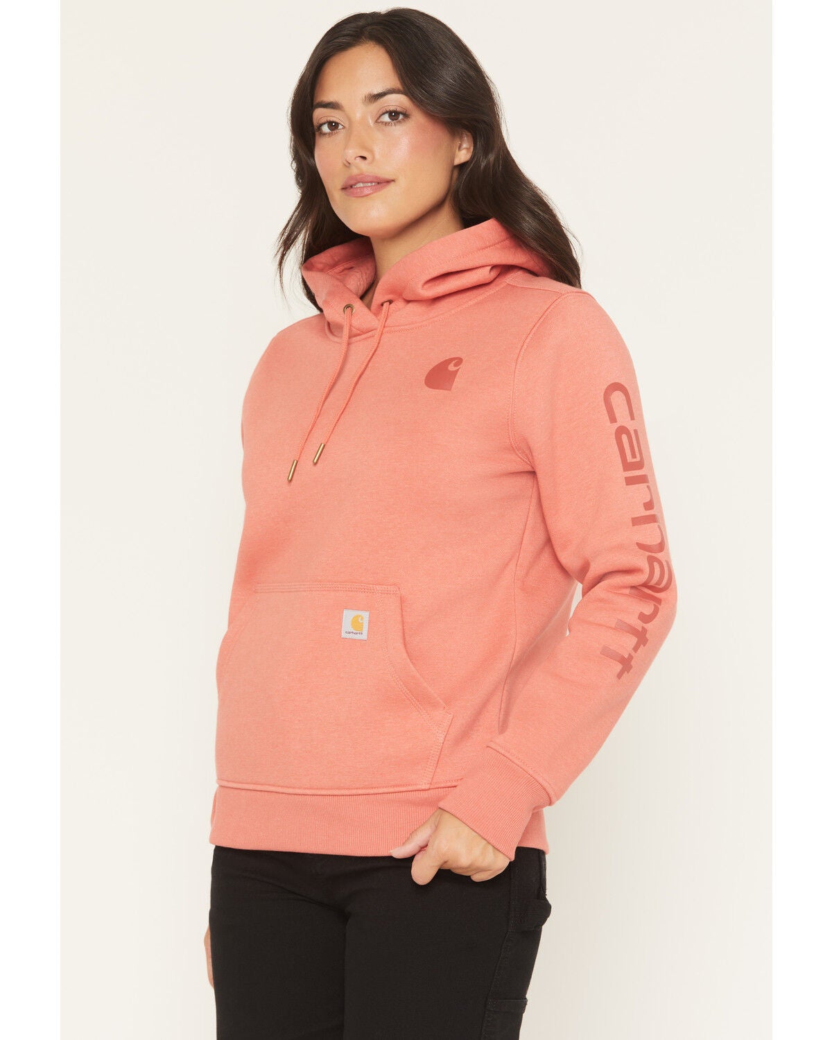 Carhartt Women's Relaxed Fit Midweight Logo Sleeve Graphic Hoodie